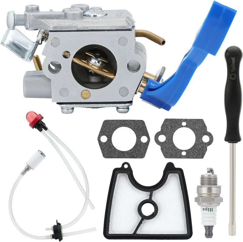 Hipa 125B 590460102 Carburetor Tune Up Kit for Husq 125B 125BVX 125BX Leaf Blower Parts Replace C1Q-W37 545081811 Jonsered B2126 BV2126 Blower Carb Adjusting Tool Air Filter Fuel Line Spark Plug - Image 1